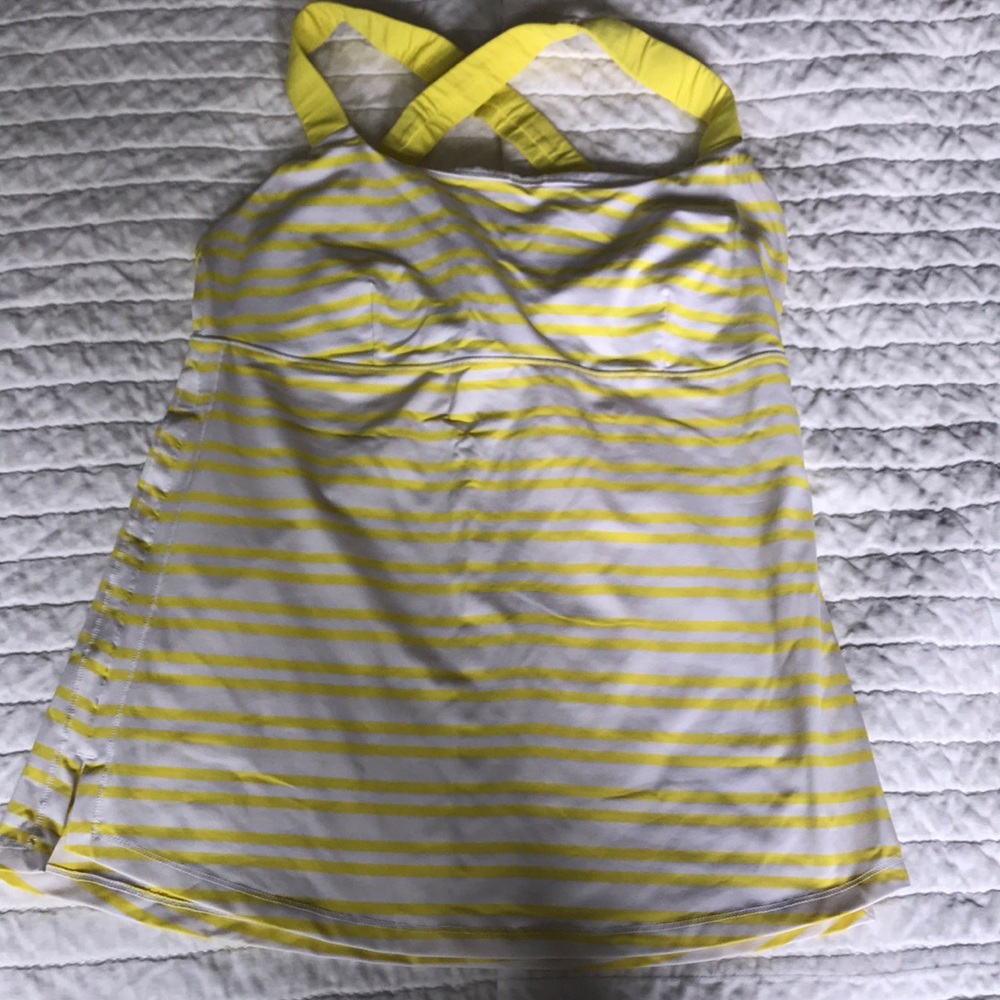 Used yellow striped Lululemon tank
